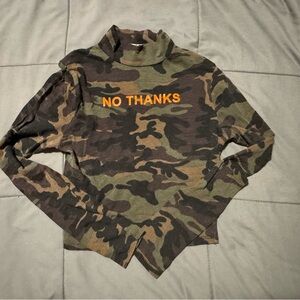 Fashion Nova camo long sleeve crop top